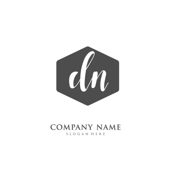 Handgeschreven Beginletter Voor Identiteit Logo Vector Logo Template Met Handschrift — Stockvector