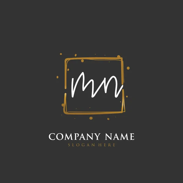 Handgeschreven Beginletter Voor Identiteit Logo Vector Logo Template Met Handschrift — Stockvector