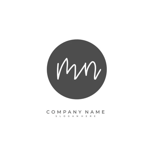 Handgeschreven Beginletter Voor Identiteit Logo Vector Logo Template Met Handschrift — Stockvector