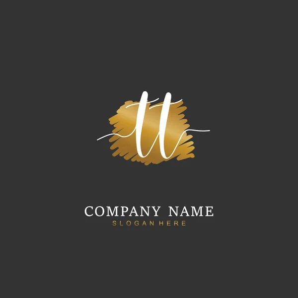 Handgeschreven Beginletter Voor Identiteit Logo Vector Logo Template Met Handschrift — Stockvector