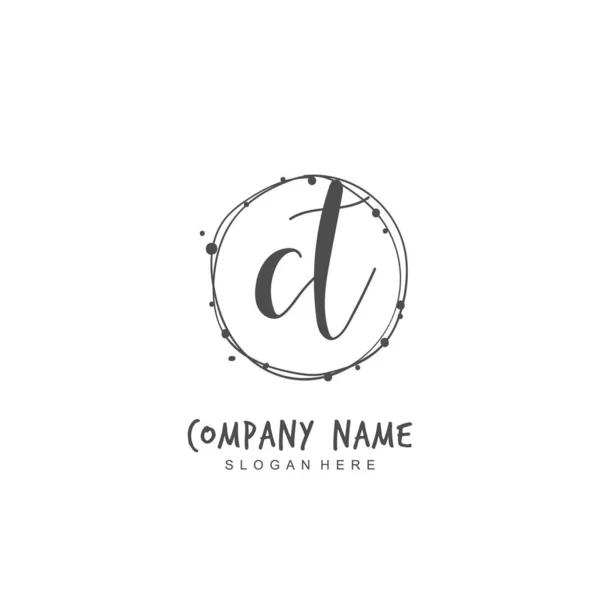 Handgeschreven Beginletter Voor Identiteit Logo Vector Logo Template Met Handschrift — Stockvector