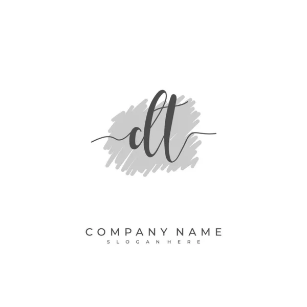 Letra Inicial Manuscrita Para Identidad Logotipo Plantilla Logotipo Vectorial Con — Vector de stock
