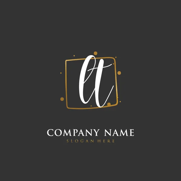 Handgeschreven Beginletter Voor Identiteit Logo Vector Logo Template Met Handschrift — Stockvector