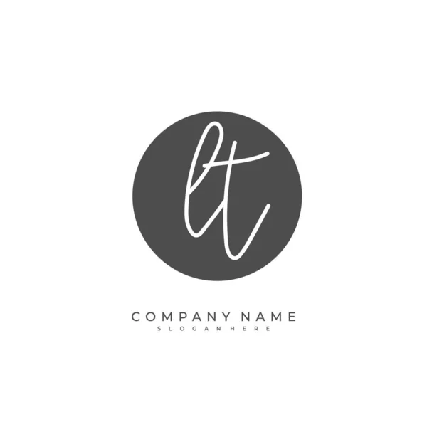 Handgeschreven Beginletter Voor Identiteit Logo Vector Logo Template Met Handschrift — Stockvector