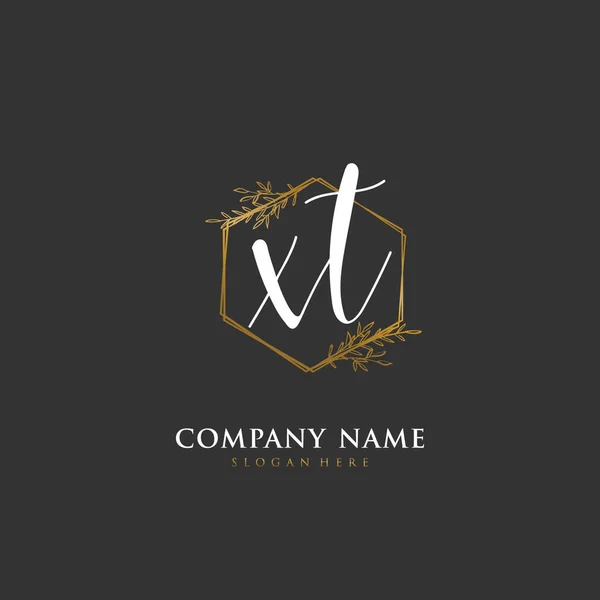 Odręczna Litera Początkowa Oznaczająca Tożsamość Logo Szablon Logo Wektora Napisem — Wektor stockowy