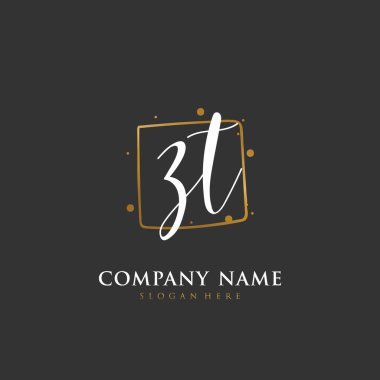 Kimlik ve logo için Z T ZT baş harfleri. El yazısı ve imza tarzıyla vektör logo şablonu.