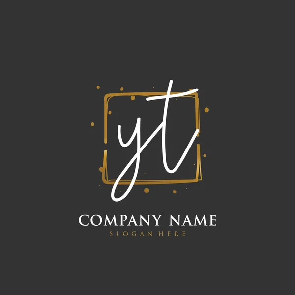 Handgeschreven Beginletter Voor Identiteit Logo Vector Logo Template Met Handschrift — Stockvector