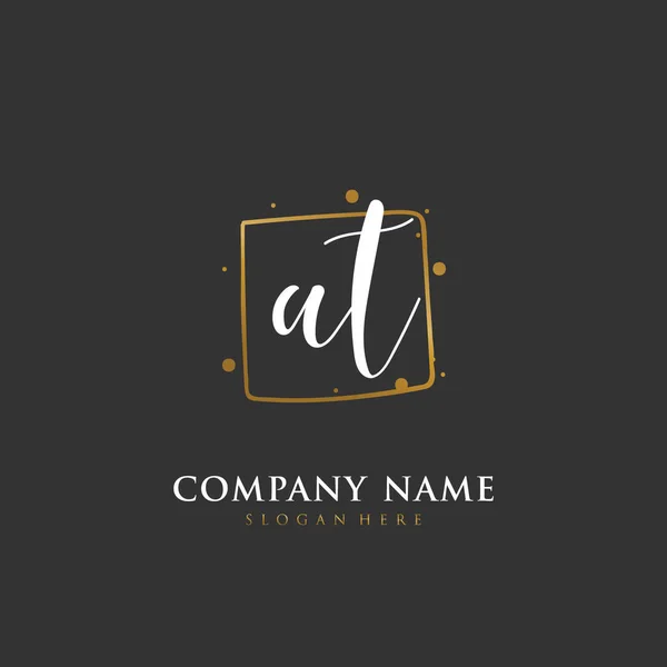 Handgeschreven Beginletter Voor Identiteit Logo Vector Logo Template Met Handschrift — Stockvector