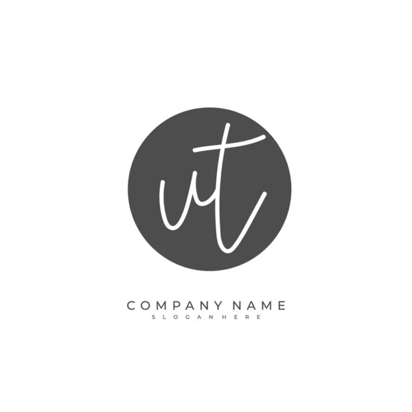 Handgeschreven Beginletter Voor Identiteit Logo Vector Logo Template Met Handschrift — Stockvector