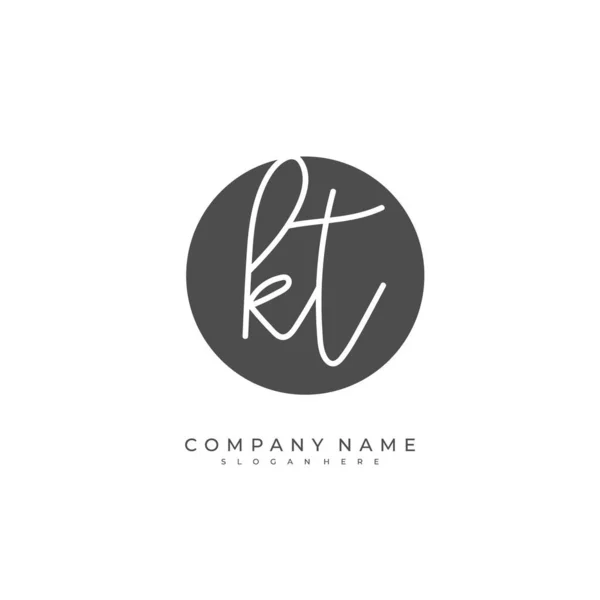 Handgeschreven Beginletter Voor Identiteit Logo Vector Logo Template Met Handschrift — Stockvector