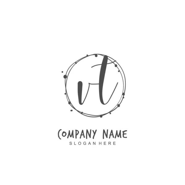 Handgeschreven Beginletter Voor Identiteit Logo Vector Logo Template Met Handschrift — Stockvector