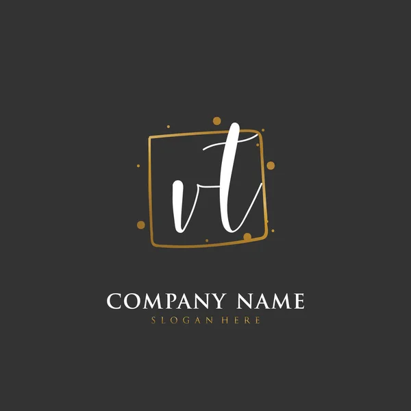 Handgeschreven Beginletter Voor Identiteit Logo Vector Logo Template Met Handschrift — Stockvector