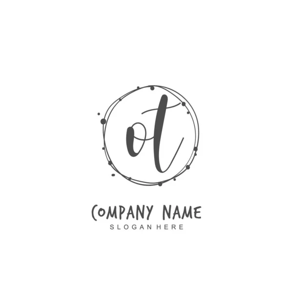Kimlik Logo Için Ilk Harf Yazısı Imza Tarzıyla Vektör Logo — Stok Vektör