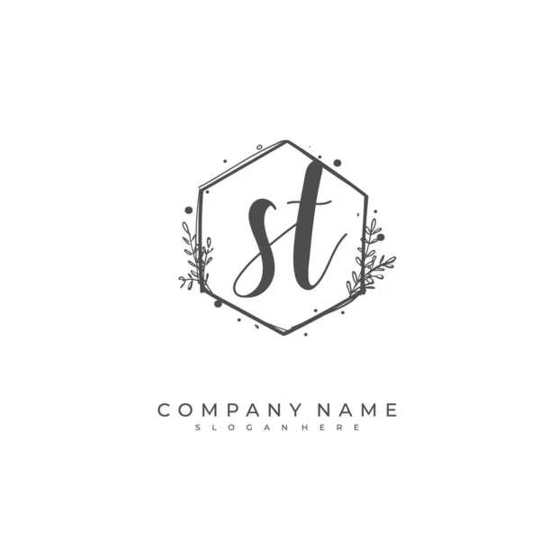 Handwritten Initial Letter Identity Logo Vector Logo Template Handwriting Signature — Stock Vector