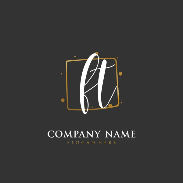 Handgeschreven Beginletter Voor Identiteit Logo Vector Logo Template Met Handschrift — Stockvector