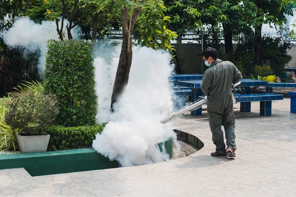 Adam iş yaymak dang humması ve zika virüs önlemek için sivrisinek ortadan kaldırmak için sisleme