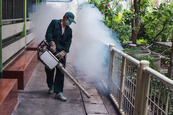 Adam iş yaymak dang humması ve zika virüs önlemek için sivrisinek ortadan kaldırmak için sisleme