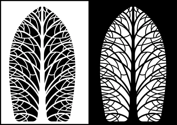 Silhouetten symmetrische bomen — Stockvector