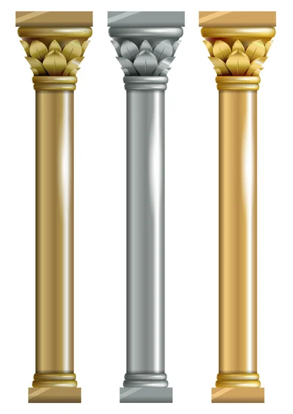 Conjunto de columnas metálicas — Vector de stock