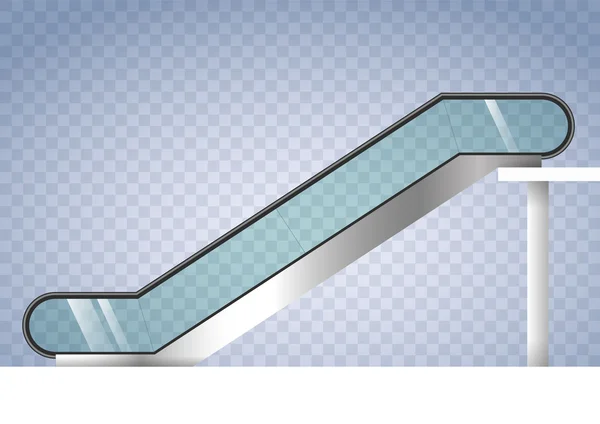 Escalera mecánica con vidrio transparente — Vector de stock