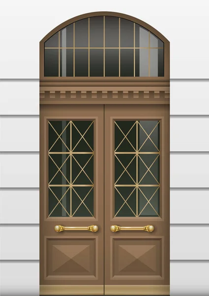 Fachada con puerta de entrada — Vector de stock