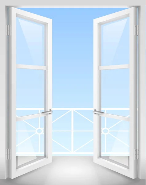 Białe drzwi otwarte — Wektor stockowy