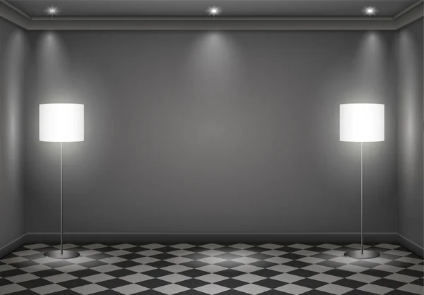 Intérieur chambre sombre — Image vectorielle