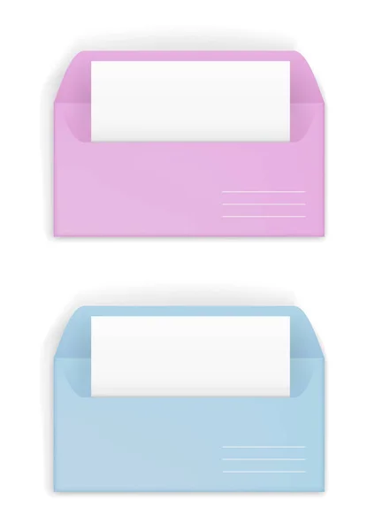 Enveloppes roses et bleues — Image vectorielle