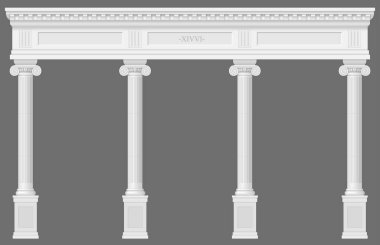 Antik beyaz colonnade