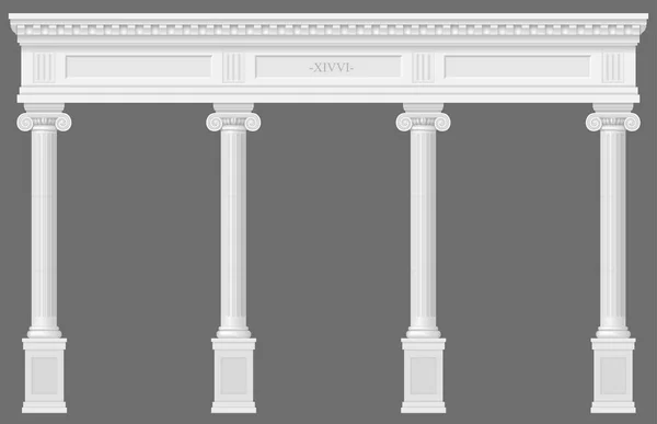 Antique white colonnade — Stock Vector