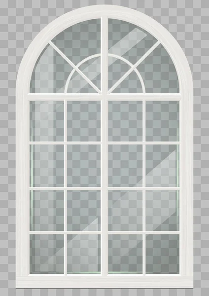 Houten gewelfde venster — Stockvector
