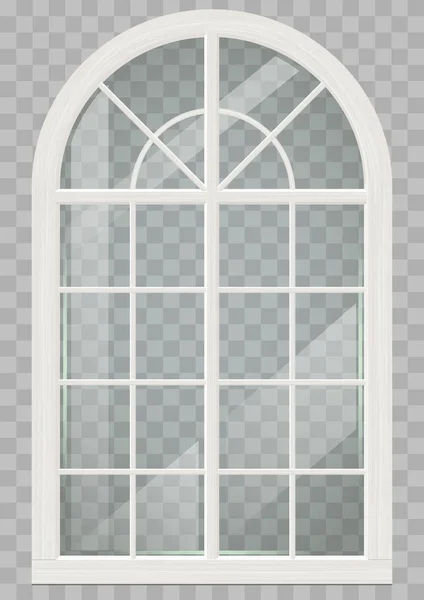 Ventana arqueada de madera — Vector de stock