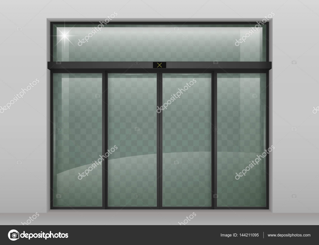 Sliding Glass Automatic Doors Stock Vector Denisik11