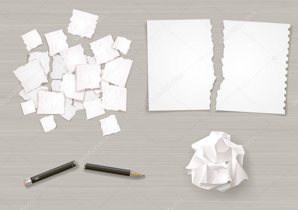 Set creasy paper sheets