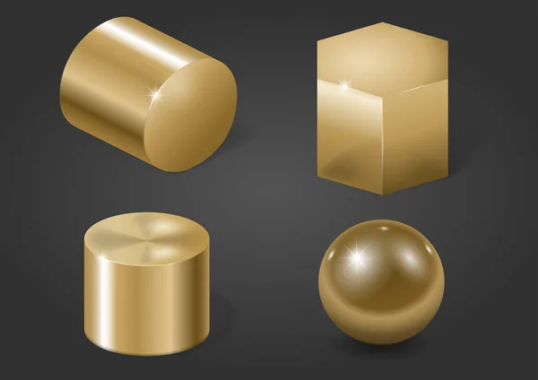 Золото металеві форми — стоковий вектор