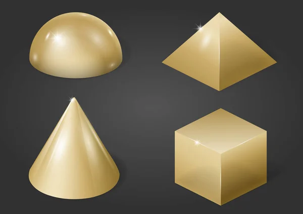Zlaté kovové formy — Stockový vektor