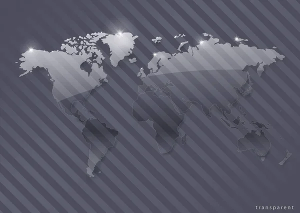 Mappa del mondo trasparente — Vettoriale Stock