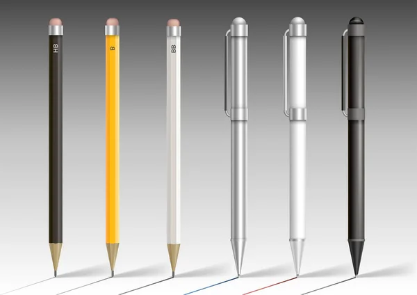 矢量铅笔和钢笔一套 — 图库矢量图片