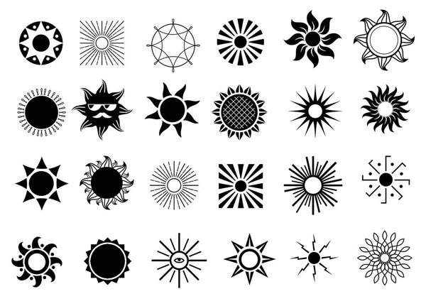 Ensemble d'icônes du soleil — Image vectorielle