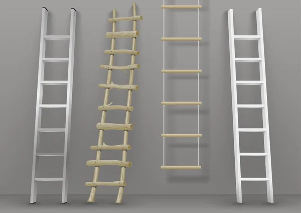 Set of different ladders — Stock Vector