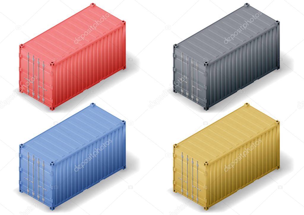 Isometric cargo container set