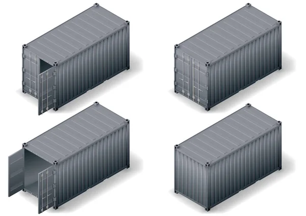 Set di container per carico isometrico 2 — Vettoriale Stock