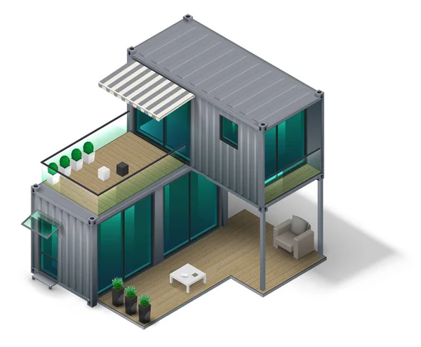 Concept de maison de conteneur — Image vectorielle