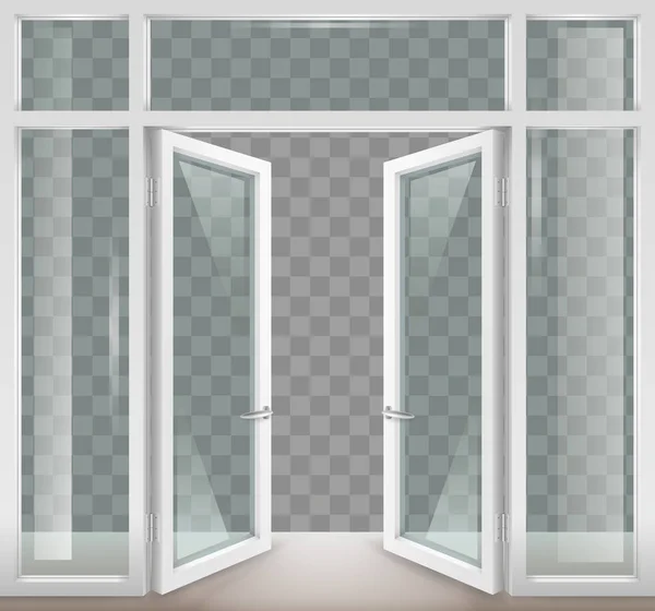 Білий відкритих дверей — стоковий вектор
