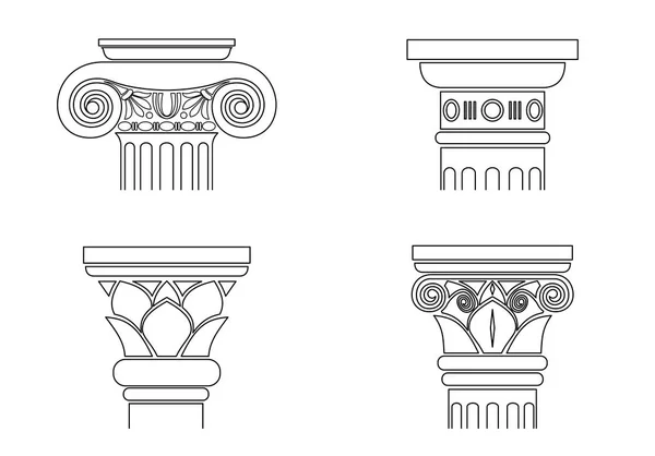 Conjunto de silhuetas de capitais — Vetor de Stock