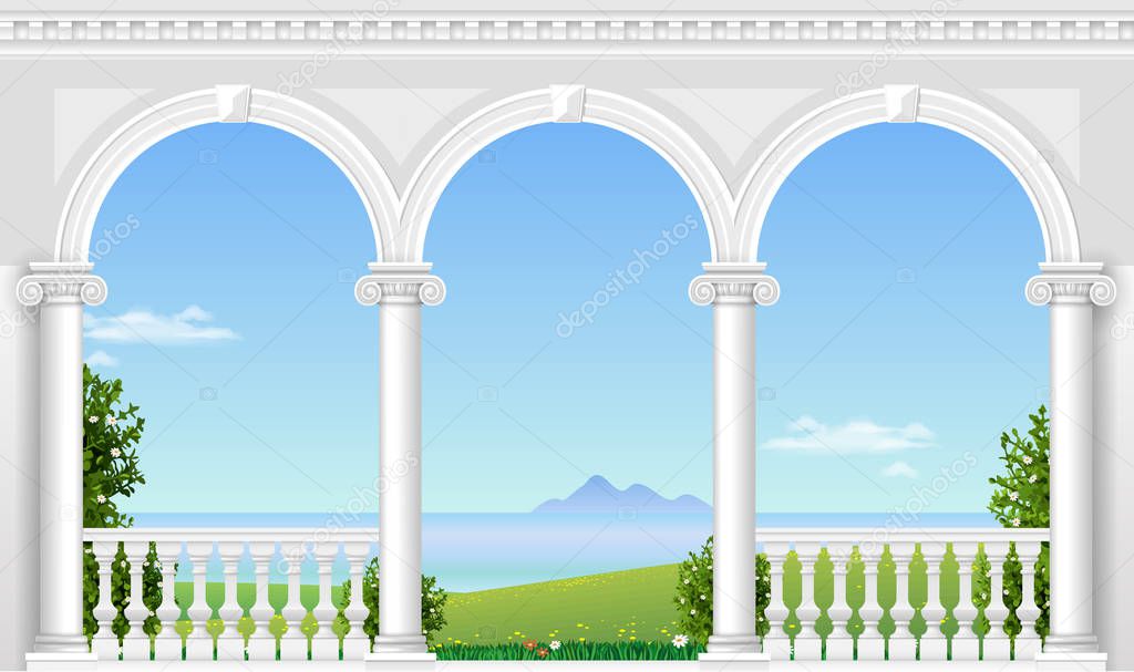 White arch of the palace