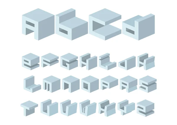 Schriftart mit architektonischem Volumen — Stockvektor