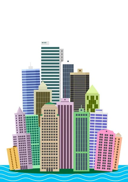 Imagen de dibujos animados de Manhattan — Vector de stock