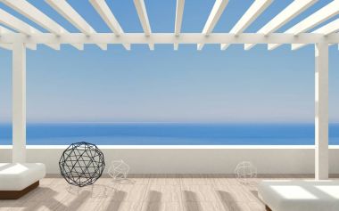Veranda modern deniz Villa