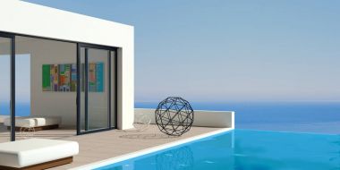 Veranda modern deniz Villa